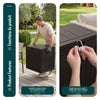 VOUNOT 126L Rattan Effect Outdoor Storage Box with Lid, Lockable, Brown