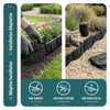 VOUNOT Lawn Edgnig Border 2.14m, Stone Effect Plastic Edging 14pcs, Black