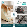 VOUNOT Dog Stairs for Bed, 4 Step Foam Pet Stairs, Non-Slip, Beige