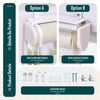 VOUNOT Set of 2 Day and Night Zebra Roller Blinds No Drill,45x150cm Linen