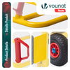 VOUNOT Folding Hand Truck 200kg, Sack Barrow with Pneumatic Tyres, Yellow