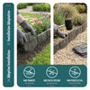 VOUNOT Lawn Edgnig Border 10.7m, Stone Effect Plastic Edging 70pcs, Grey
