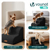 VOUNOT Dog Stairs for Bed, 2 Step Foam Pet Stairs, Non-Slip, Black