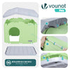 VOUNOT Dog House, Weatherproof Pet Shelter with Sloped Roof, 60×51×41 cm, Green