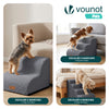 VOUNOT Dog Stairs for Bed, 4 Step Foam Pet Stairs, Non-Slip, Grey