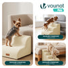 VOUNOT Dog Stairs for Bed, 3 Step Foam Pet Stairs, Non-Slip, Beige