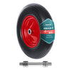 VOUNOT Solid PU Wheelbarrow Wheel 4.80/4.00-8, 20mm Bore, Black/Red