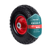 VOUNOT Solid PU Wheelbarrow Wheel 3.50-4, 16mm Bore, Black/Red