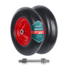 VOUNOT Set of 2 Solid PU Wheelbarrow Wheels 4.80/4.00-8, Black/Red