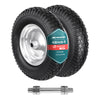 VOUNOT Set of 2 Pneumatic Wheelbarrow Wheels 4.80/4.00-8, Black/Silver