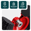 VOUNOT Set of 4 Solid PU Wheelbarrow Wheels 3.50-4, 16mm Bore, Black/Red