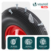 VOUNOT Set of 4 Solid PU Wheelbarrow Wheels 4.80/4.00-8, Black/Red