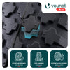 VOUNOT Pneumatic Wheelbarrow Wheel 4.80/4.00-8, 20mm, Black/Silver