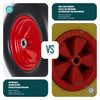 VOUNOT Solid PU Wheelbarrow Wheel 4.80/4.00-8, 20mm Bore, Black/Red