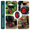 VOUNOT Set of 4 Solid PU Wheelbarrow Wheels 4.80/4.00-8, Black/Red