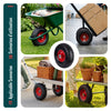 VOUNOT Set of 4 Solid PU Wheelbarrow Wheels 3.50-4, 16mm Bore, Black/Red