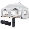 VOUNOT 3m x 6m Pop Up Gazebo with Sides & 6 Weight Bags & Carry Bag, White