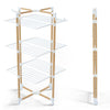 VOUNOT 3-Tier Clothes Airer, 25m Folding Drying Rack with Wheels, White