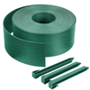 VOUNOT High flexible PE garden edging 20M x 8 CM with stakes, Green