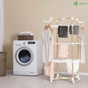VOUNOT 3-Tier Clothes Airer, 25m Folding Drying Rack with Wheels, White
