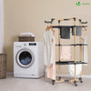 VOUNOT 3-Tier Clothes Airer, 25m Folding Drying Rack with Wheels, Black