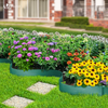 VOUNOT High flexible PE garden edging 20M x 8 CM with stakes, Green