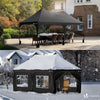 VOUNOT 3m x 6m Pop Up Gazebo with Sides & 6 Weight Bags & Carry Bag, Black