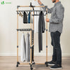 VOUNOT 3-Tier Clothes Airer, 25m Folding Drying Rack with Wheels, Black