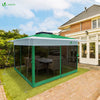 VOUNOT 3.6x3.6m Pop Up Gazebo with Mesh Side Double Roof Marquee Party Tent, Green