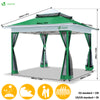 VOUNOT 3.6x3.6m Pop Up Gazebo with Mesh Side Double Roof Marquee Party Tent, Green