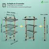 VOUNOT 3-Tier Clothes Airer, 25m Folding Drying Rack with Wheels, Black