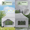 VOUNOT 3m x 6m Pop Up Gazebo with Sides & 6 Weight Bags & Carry Bag, White