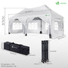 VOUNOT 3m x 6m Pop Up Gazebo with Sides & 6 Weight Bags & Carry Bag, White