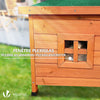 VOUNOT Cat House with Kennel Door Wooden Shelter Outdoor 57x45x43cm