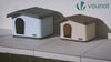 VOUNOT Dog House, Weatherproof Pet Shelter with Sloped Roof, 60×51×41 cm, White