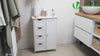 VOUNOT Bathroom Storage Cabinet Floor Freestanding Cupboard 55x30x82cm White