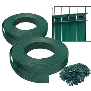 VOUNOT PVC Privacy Strips Garden Privacy Fence Screen 150m x 4.7cm with 300 Clips, Green - VOUNOTUK