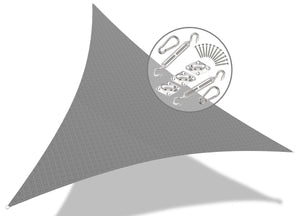 VOUNOT HDPE Sun Shade Sail Triangle with Fixing Kits, 3x3x3M, Grey.