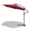 VOUNOT 3m Cantilever Garden Parasol, Banana Patio Umbrella with Crank Handle and Tilt, Red.