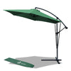 VOUNOT 3m Cantilever Garden Parasol, Banana Patio Umbrella with Crank Handle, Wind Protection Strap and Tilt, Green