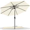 VOUNOT Garden Patio Parasol, Outdoor Table Tilting Parasol Umbrella, with crank hanlde, 8 Sturdy Ribs, 2.7M, Beige.