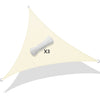VOUNOT Sun Shade Sail Waterproof Triangle Sail Canopy With Mounting Ropes 3x3x3m, Beige