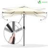 VOUNOT Garden Patio Parasol, Outdoor Table Tilting Parasol Umbrella, with crank hanlde, 8 Sturdy Ribs, 2.7M, Beige.
