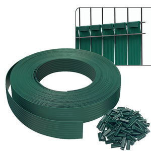 VOUNOT PVC Privacy Strips Garden Privacy Fence Screen 75m x 4.7cm with 150 Clips, Green - VOUNOTUK