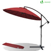 VOUNOT 3m Cantilever Shanghai Parasol, Banana Garden Patio Umbrella with Crank Handle for Outdoor Sun Shade, Red.