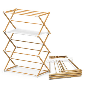 VOUNOT 3-Tier Indoor Airer Clothes Dryer, Wooden Style Clothes Horse, 7m of Drying Space - VOUNOTUK