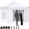 VOUNOT 3x3m Heavy Duty Gazebo with 4 Sides, Pop up Gazebo Fully Waterproof Party Tent with Roller Bag and Leg Weights, White.
