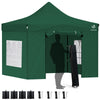 VOUNOT 3x3m Heavy Duty Gazebo with 4 Sides, Pop up Gazebo Fully Waterproof Party Tent with Roller Bag and Leg Weights, Green