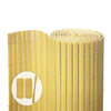 VOUNOT PVC Privacy Screening Fence 100 x 300 cm, Double Reinforced Struts Bamboo