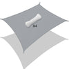 VOUNOT Sun Shade Sail Waterproof Rectangler Sail Canopy With Mounting Ropes 3x2m, Grey